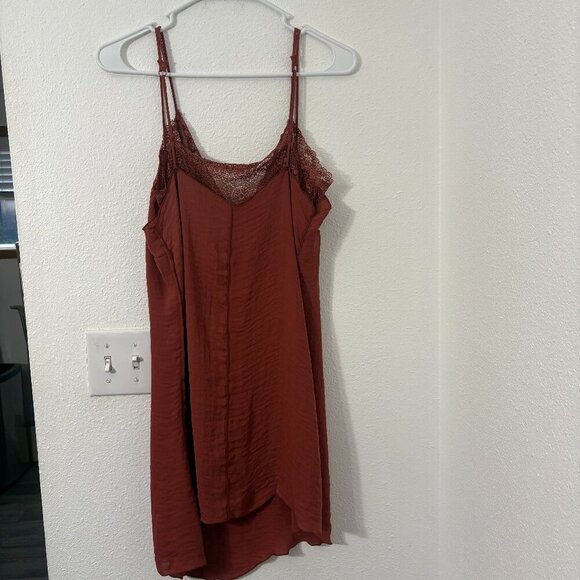 Free People Gigi Slip Dress with Bralette Rosewood Size Medium Midi Flowy - Picture 3 of 10